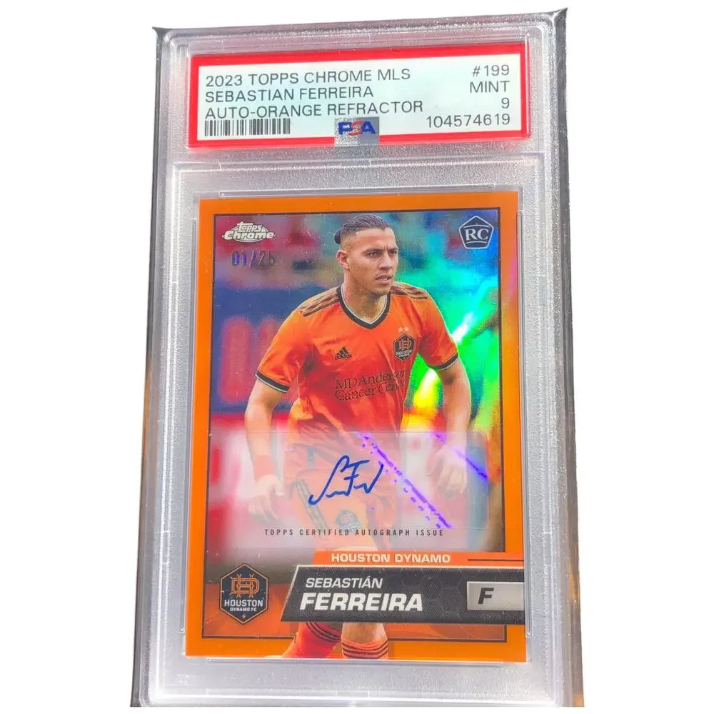 2023 Topps Chrome MLS Autos Orange Refractor #199 Sebastián Ferreira /25 PSA 9